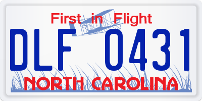 NC license plate DLF0431