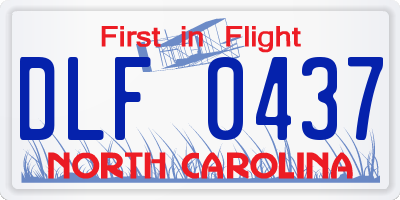 NC license plate DLF0437