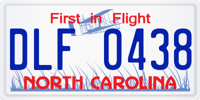 NC license plate DLF0438