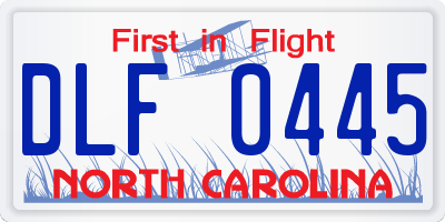 NC license plate DLF0445