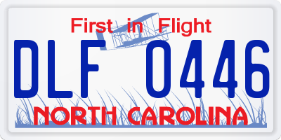 NC license plate DLF0446