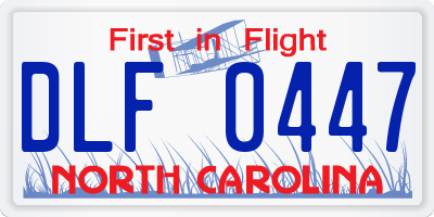 NC license plate DLF0447