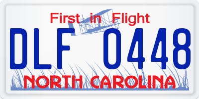 NC license plate DLF0448