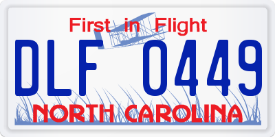 NC license plate DLF0449