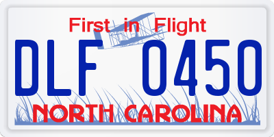 NC license plate DLF0450
