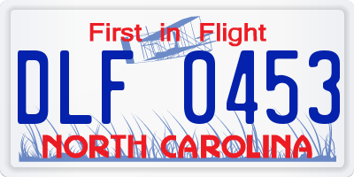 NC license plate DLF0453