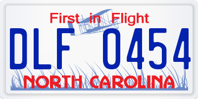 NC license plate DLF0454