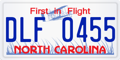 NC license plate DLF0455
