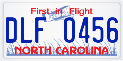 NC license plate DLF0456