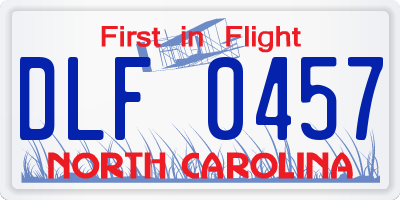 NC license plate DLF0457