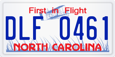 NC license plate DLF0461