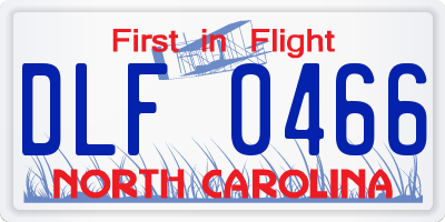 NC license plate DLF0466