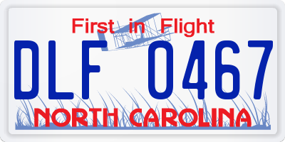 NC license plate DLF0467