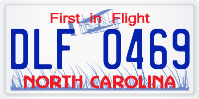NC license plate DLF0469