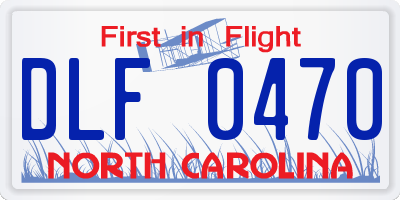 NC license plate DLF0470