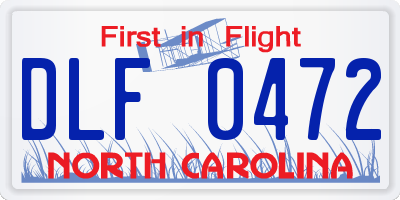 NC license plate DLF0472