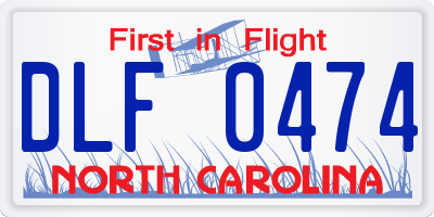 NC license plate DLF0474