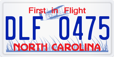 NC license plate DLF0475
