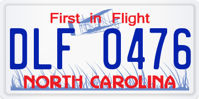 NC license plate DLF0476