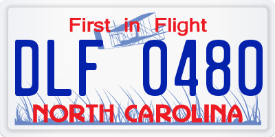 NC license plate DLF0480