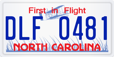 NC license plate DLF0481