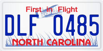 NC license plate DLF0485