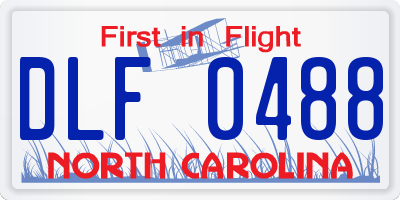 NC license plate DLF0488