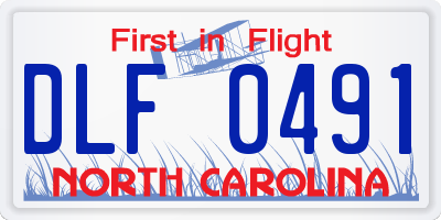 NC license plate DLF0491