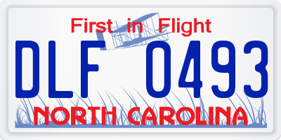NC license plate DLF0493