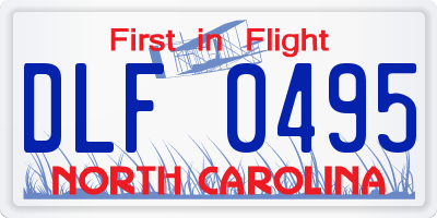 NC license plate DLF0495
