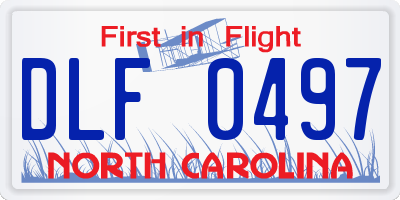 NC license plate DLF0497