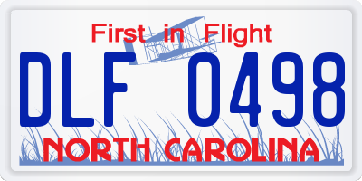 NC license plate DLF0498