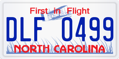 NC license plate DLF0499