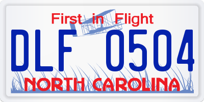 NC license plate DLF0504