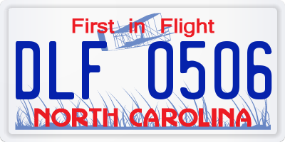 NC license plate DLF0506