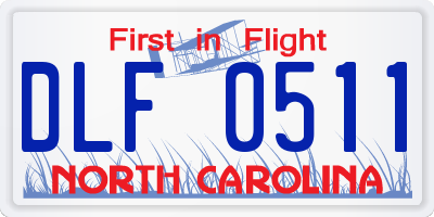 NC license plate DLF0511