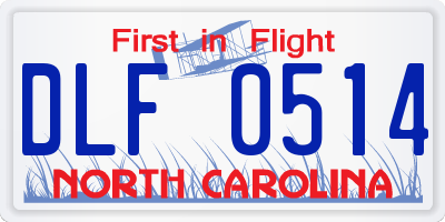 NC license plate DLF0514