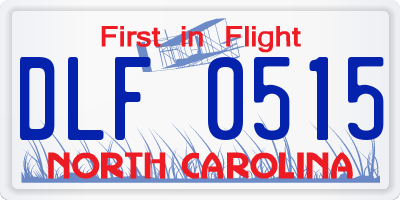 NC license plate DLF0515