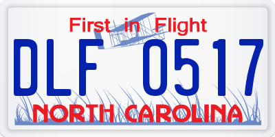 NC license plate DLF0517