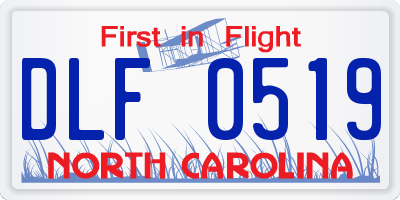 NC license plate DLF0519