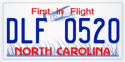 NC license plate DLF0520