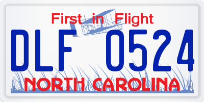 NC license plate DLF0524