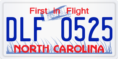 NC license plate DLF0525