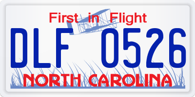 NC license plate DLF0526