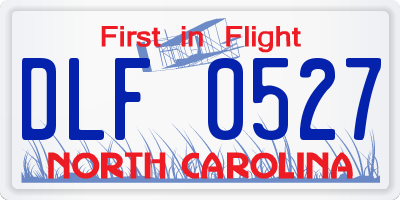 NC license plate DLF0527