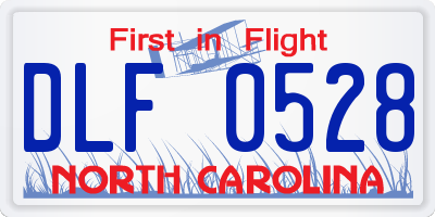 NC license plate DLF0528