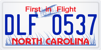 NC license plate DLF0537