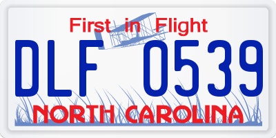 NC license plate DLF0539