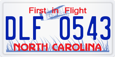 NC license plate DLF0543