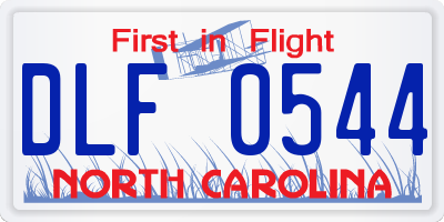 NC license plate DLF0544